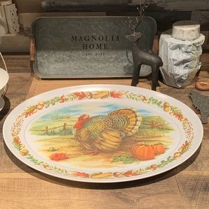 VTG 1970s BROOKPARK #1521 Turkey Platter Melamine Thanksgiving Tray
